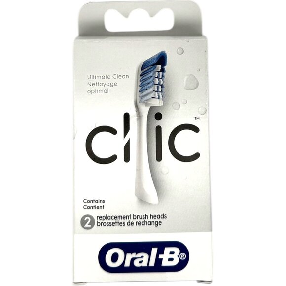 Oral-B Clic Ultimate Clean Replacement Brush Heads 2 Count Refill Soft Bristles - Picture 1 of 5